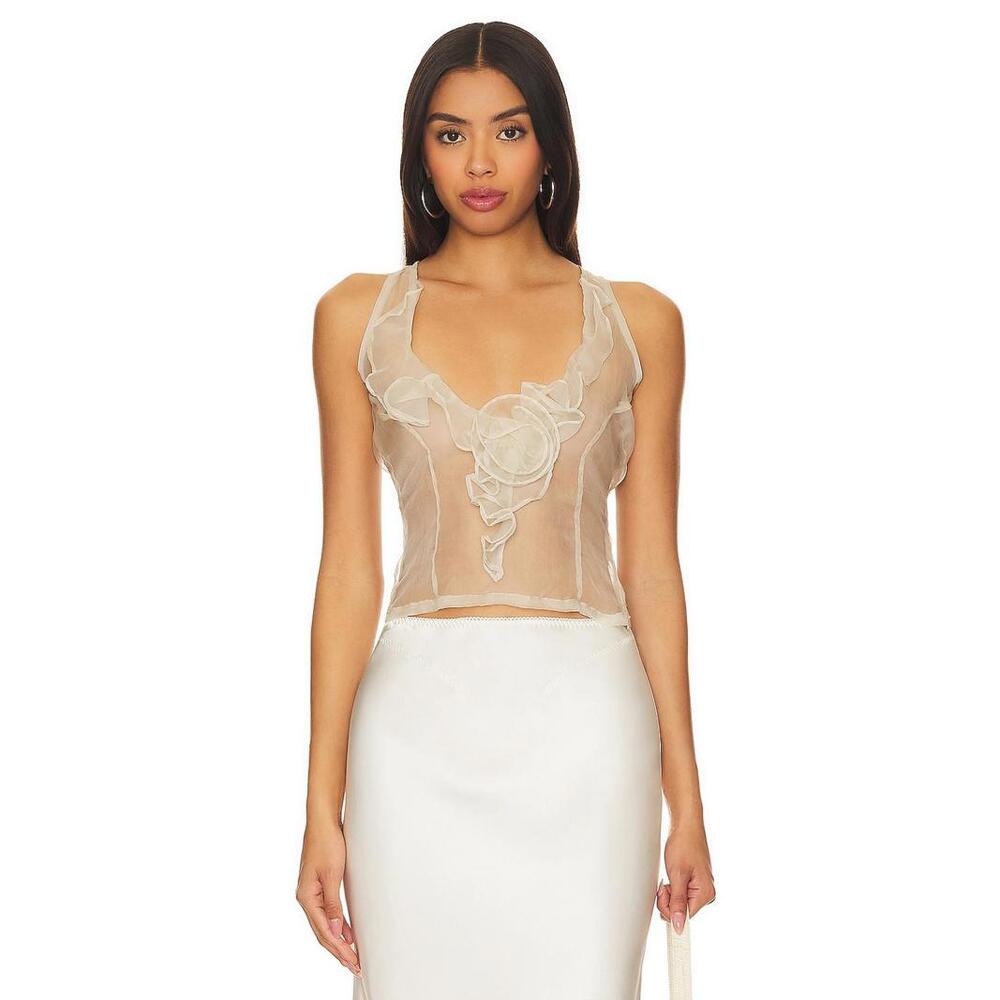 Belle Anna Organza Top in Mist